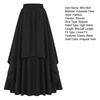 Damen Midi Rock Elastischer Hoher Bund Doppellagig Unregelmäßiger Saum Halloween Rock Einfarbige A-Linie Schlankmachendes Design Freizeit