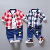 Kids' Korean Style Cartoon 3-Piece Set: Long Sleeve Sweatshirt, Jacket, and Pants for Boys - Perfect for Autumn and Spring.