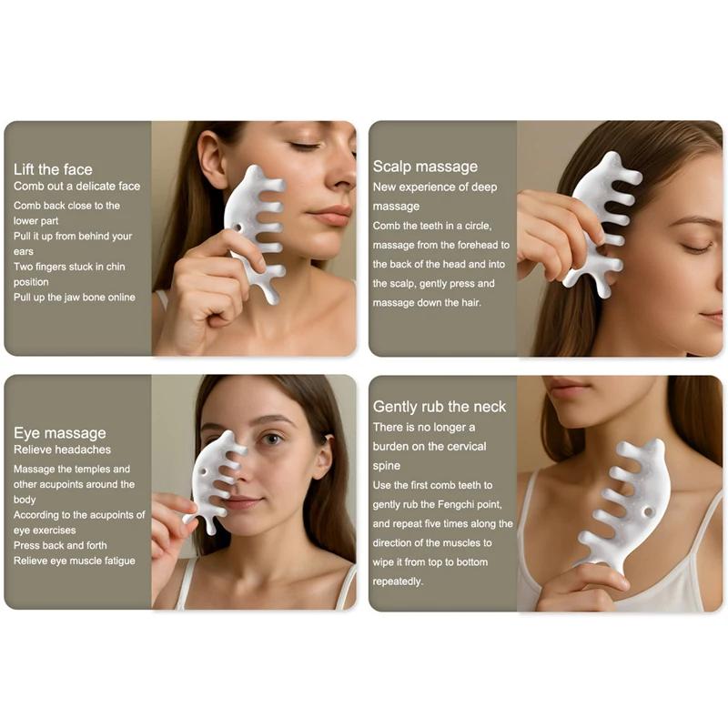 Ceramics Head Massage Comb Relaxing Five Seven Tooth Comb Dolphin Shape Comb Scraping Massager Meridian Comb Body Massage Tool