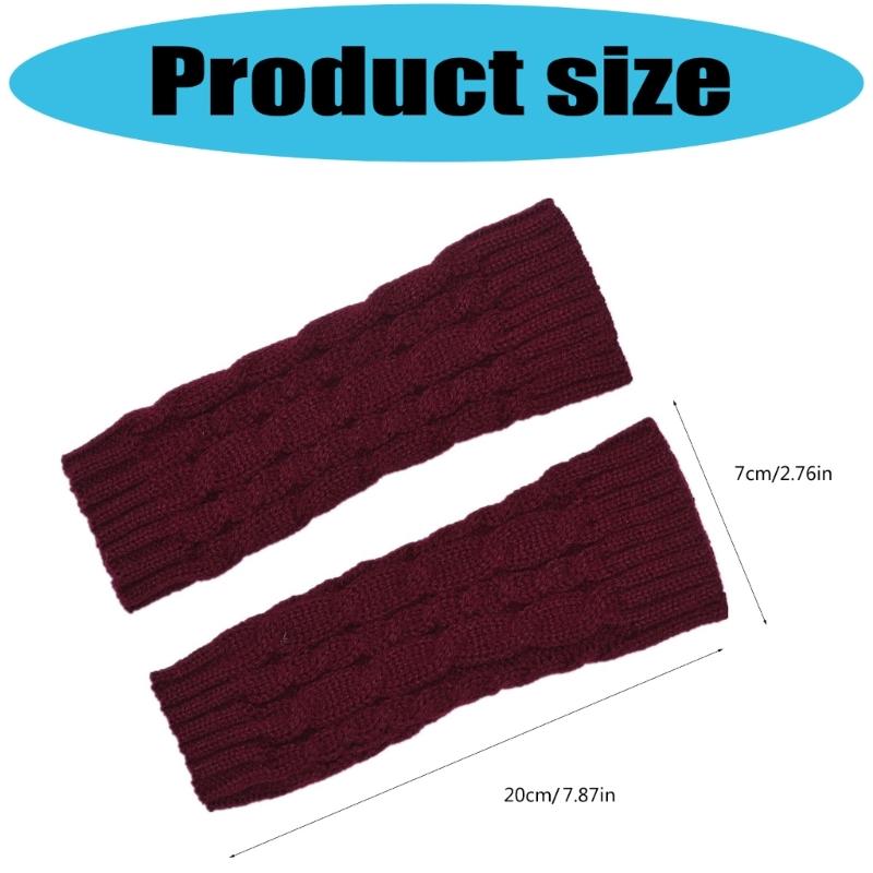 Comfortable Winter Arm Sleeves Fingerless Gloves Soft Acrylic Fibre Cable Knit Gloves For Outdoor Daily Use And Sport