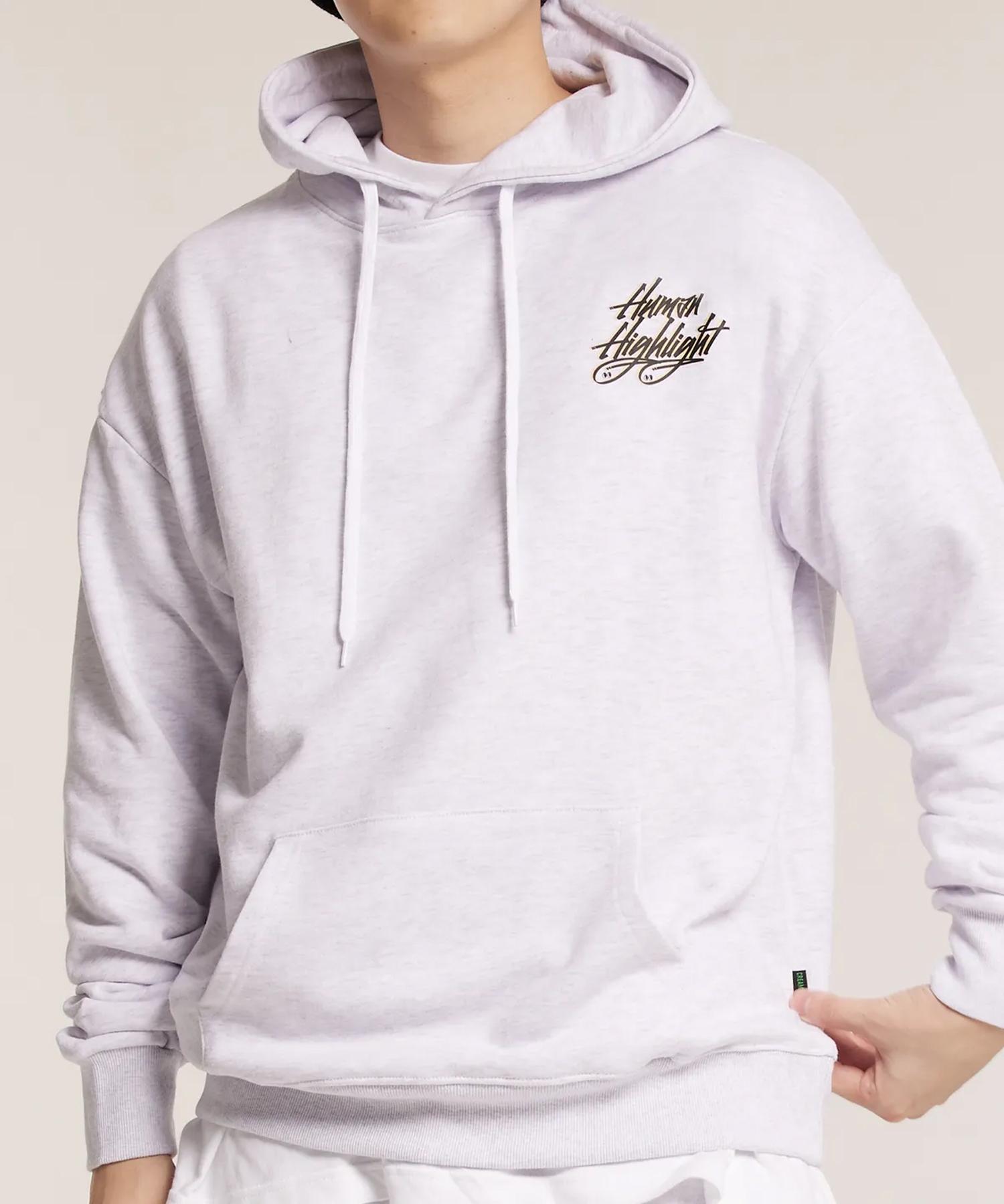 Cream Soda Lab Human Highlight Logo Hoodie Light Gray Yellow L