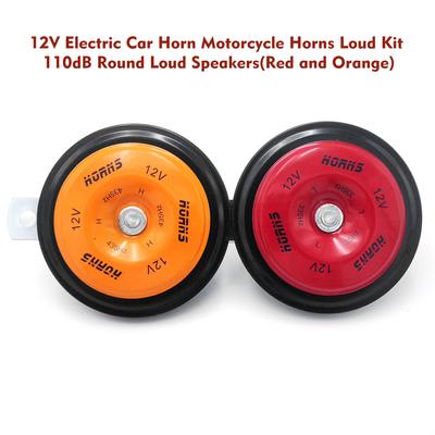 12V Uniwersalny elektryczny klakson Wysoki niski ton Wodoodporny okrągły głośnik 110dB dla samochodów