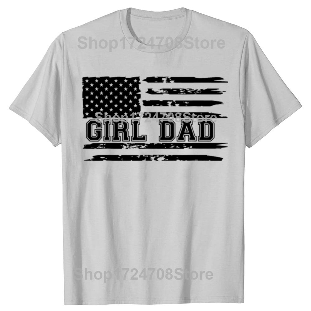 Funny Proud Dad of Girls Dad Xmas Fathers Day Graphic Tshirts Men Womens Fashion Casual Tshirt Cotton Loose Oversized T Shirt