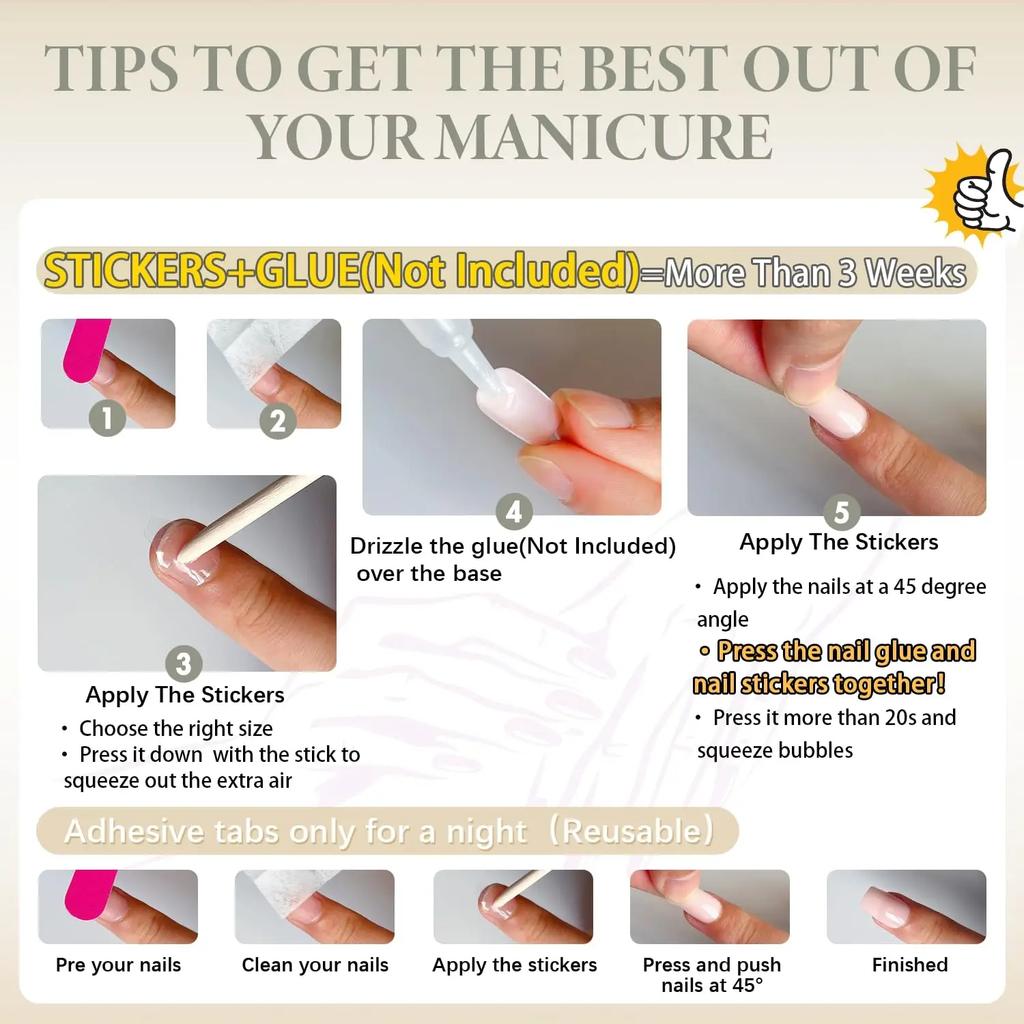 120Pcs Pink-White Gradient Press On Nails, Glossy Long Square French Fake Nails Full Cover Wearable Nail Tips