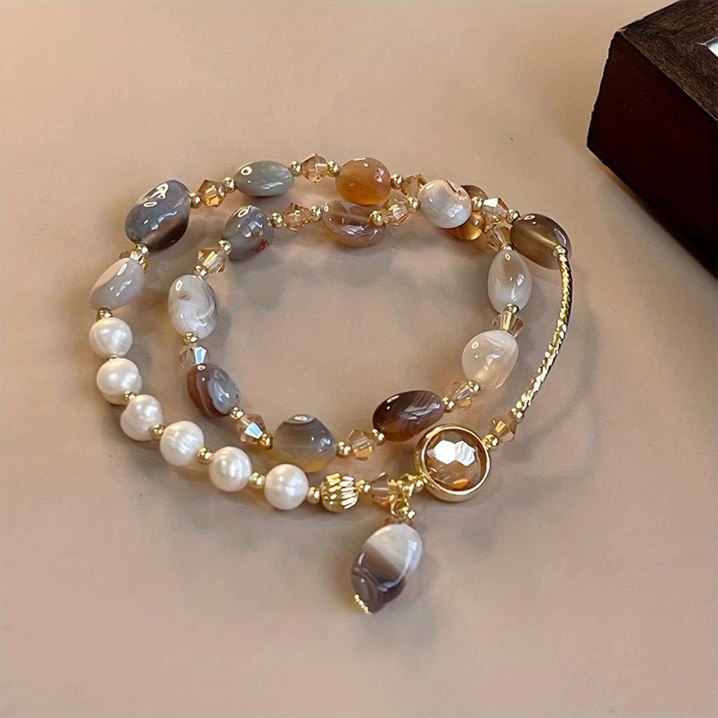 An Elegant Bohemian-Style Bracelet, Paired with a Synthetic December Birthstone for Women - a Trendy