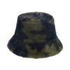 Autumn and Winter New Fashion Imitation Rabbit Plush Pot Hat Printing Camouflage Bucket Hat Thermal Hat Men and Women Foreign Trade Europe 