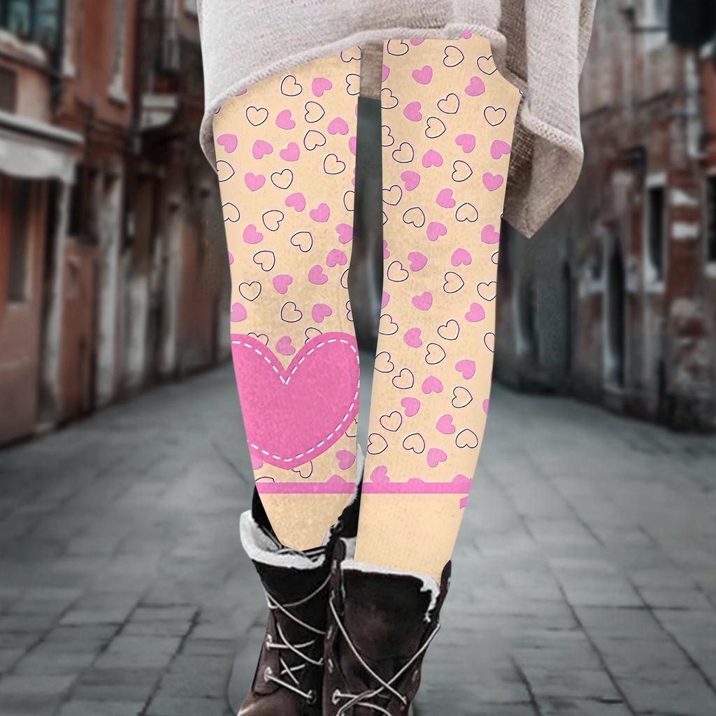 Damenhose, bedruckt, elastisch, weiche Baumwoll-Leggings, lässiger Heimpyjama