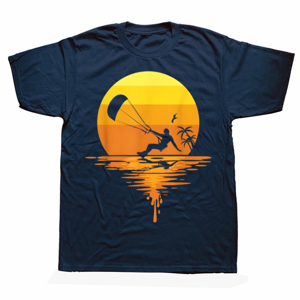 Funny Kitesurfing Retro Kiteboard Kitesurf 100% Cotton T-shirts Print Tshirt Loose Oversized Streetwear Hip Hop Unisex T Shirt