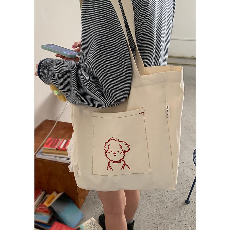 Lässige Lazy Wind Canvas Tasche literarische Nische Achseltasche 22 neue einfache bedruckte Schulter Tragetasche