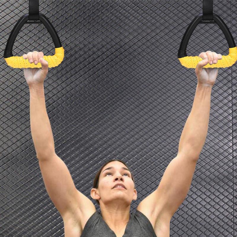 Gymnastic Rings Pull Up Handle Rings with Adjustable Straps Pull-ups for Adult Home Workouts Strength Training Fitness Equipment