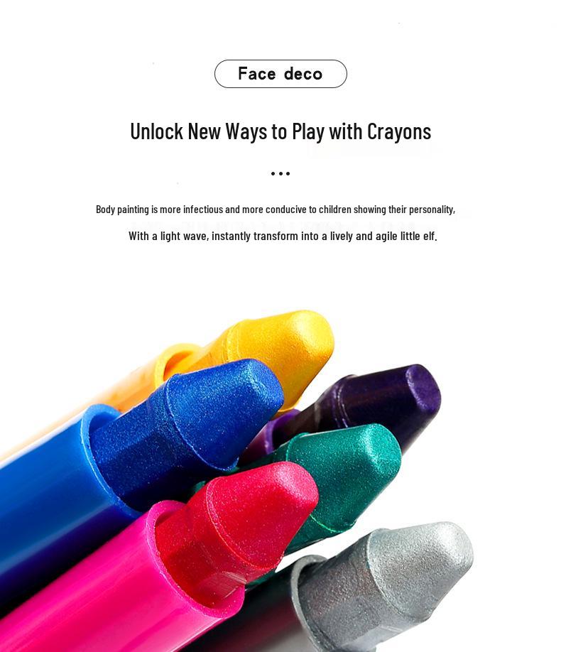 6-Color Body Paint Pen Set for Face & Body Art - Halloween & Christmas
