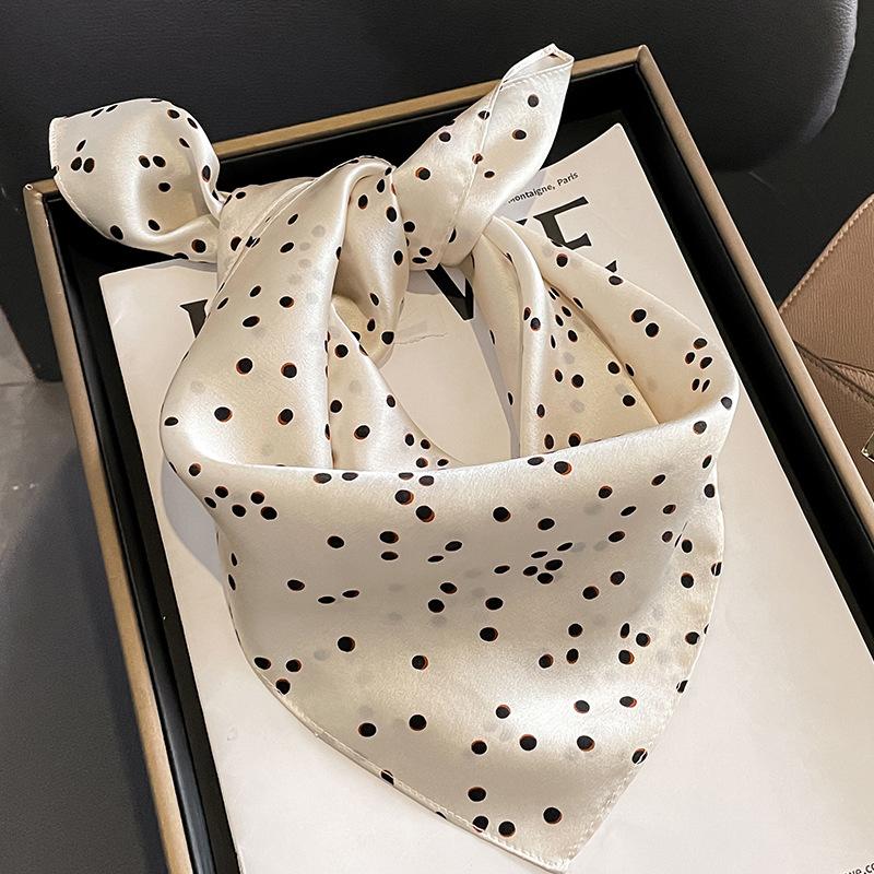 100% Real Silk Scarf Women Elegant Floral Print Foulard Neck Hairband Female Small Square Scarves Spring Kerchief Tie  New