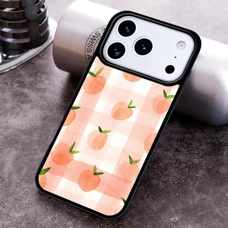 Pink Peaches Aesthetic Phone Case for iPhone 17 16 15 Pro Max Air 14 13 12 11 Plus Shockproof Capa Cover