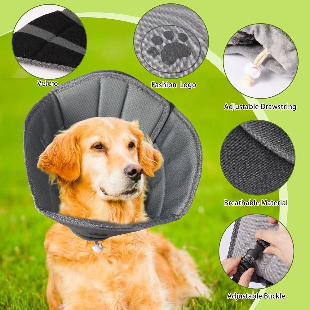 Soft Cotton Dog Neck Cone Comfortable Fit Wound Recovery Sleeve Small Medium Pets