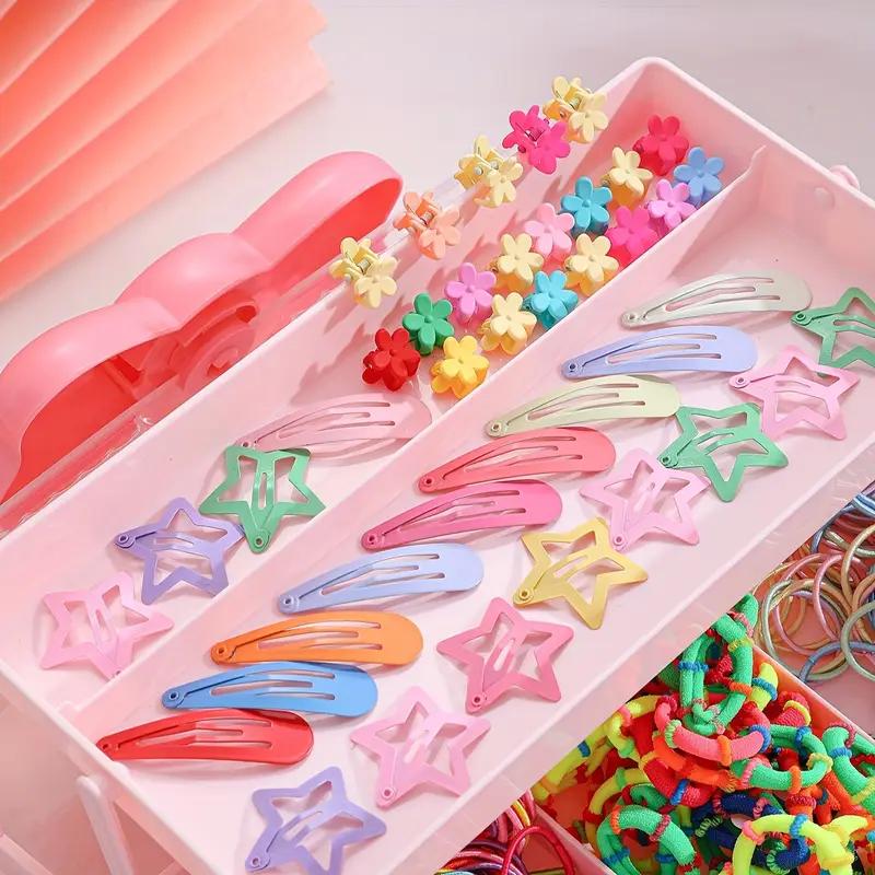 1000-teiliges gemischtes Haar-Accessoire-Set, Frisuren-Tool mit mehreren Elementen, geeignet für alle Jahreszeiten, ideales Geschenk für Frauen, verschiedene Farben, keine Box