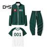230 001 007 Tracksuit Cosplay Costume Korean Unisex Jacket Short Sleeve Top Jogging Pants 3 Piece Track Suit Set Masquerade Party Outfit