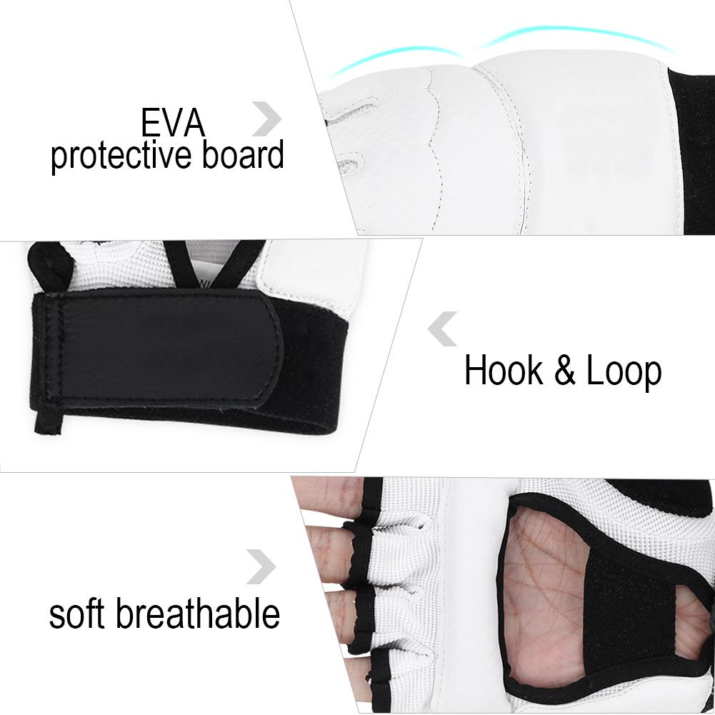 Adult Kids Taekwondo Sparring Half Finger Hand Protector Cover Boxing Gloves (XS Glove)