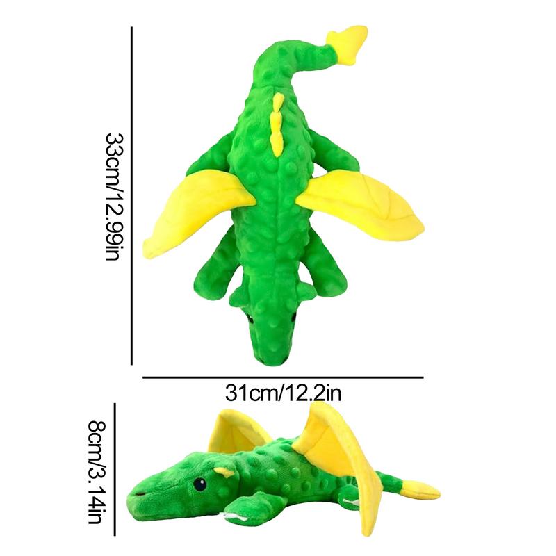 Dog Plush Toys Cute Plush Dinosaur Shape Squeaky Toys Chewable For Dogs Bite Resistant Dog Stuffed Toys Multifunctional