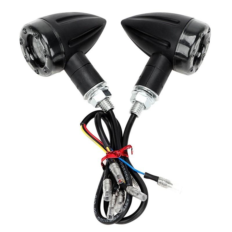 2PCS 12 LED 3 Wires Motorcycle LED Turn Lights Signal Blinker Brake Lights Bullet  Turn Lights