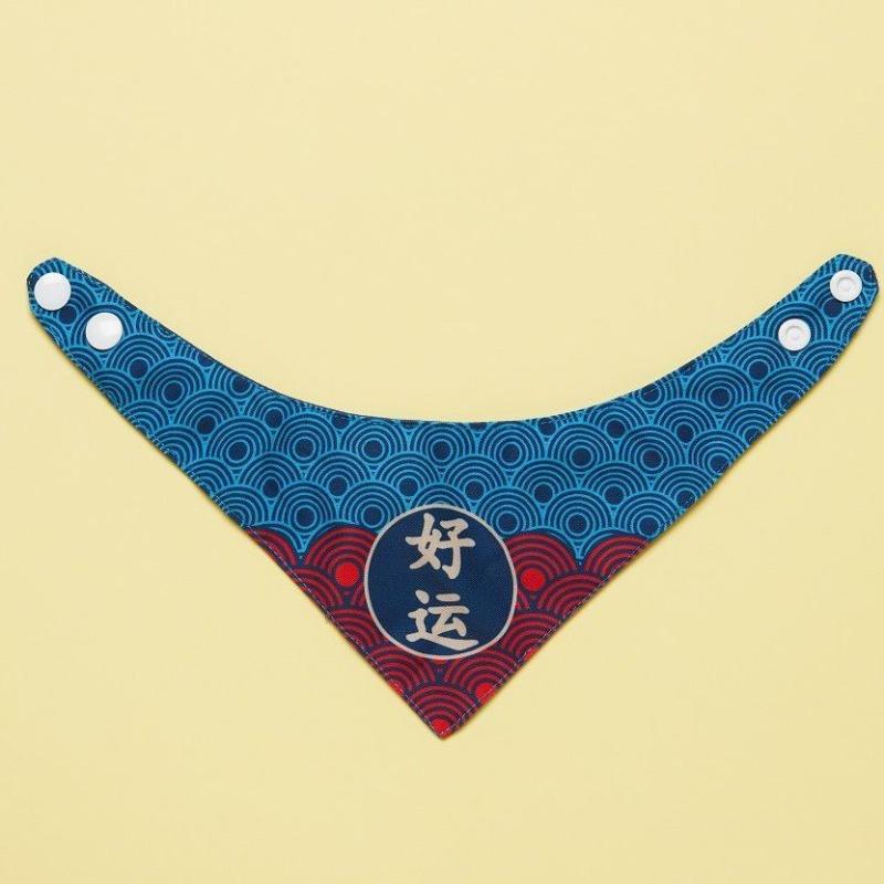 Cat New Year Scarf Dog Chinese Style Triangle Scarf Buttoned Pet New Year Scarf Puppy