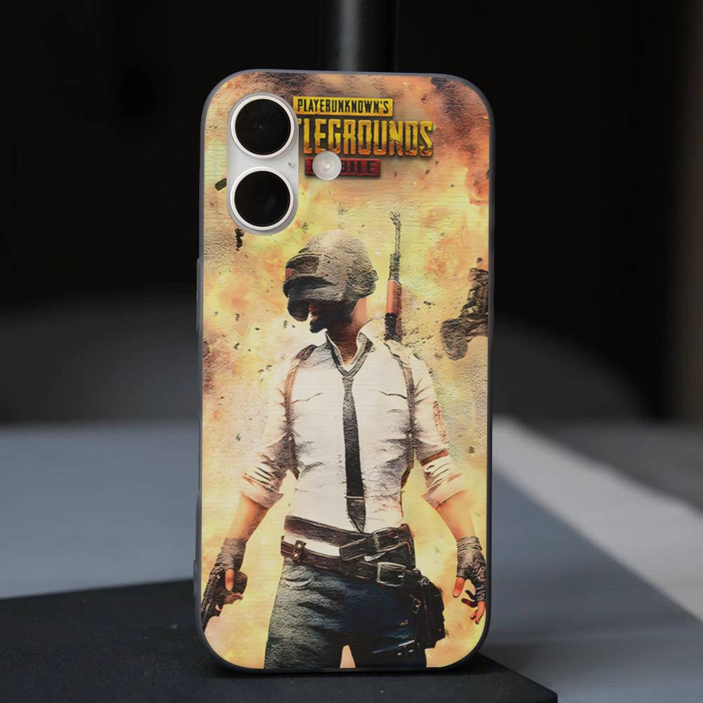 Game P-PUBG B-BATTLEGROUNDS For iPhone 16 15 11 12 13 14 17 Pro Max PLUS Pro Soft Corrugated Silicone Back Phone Case