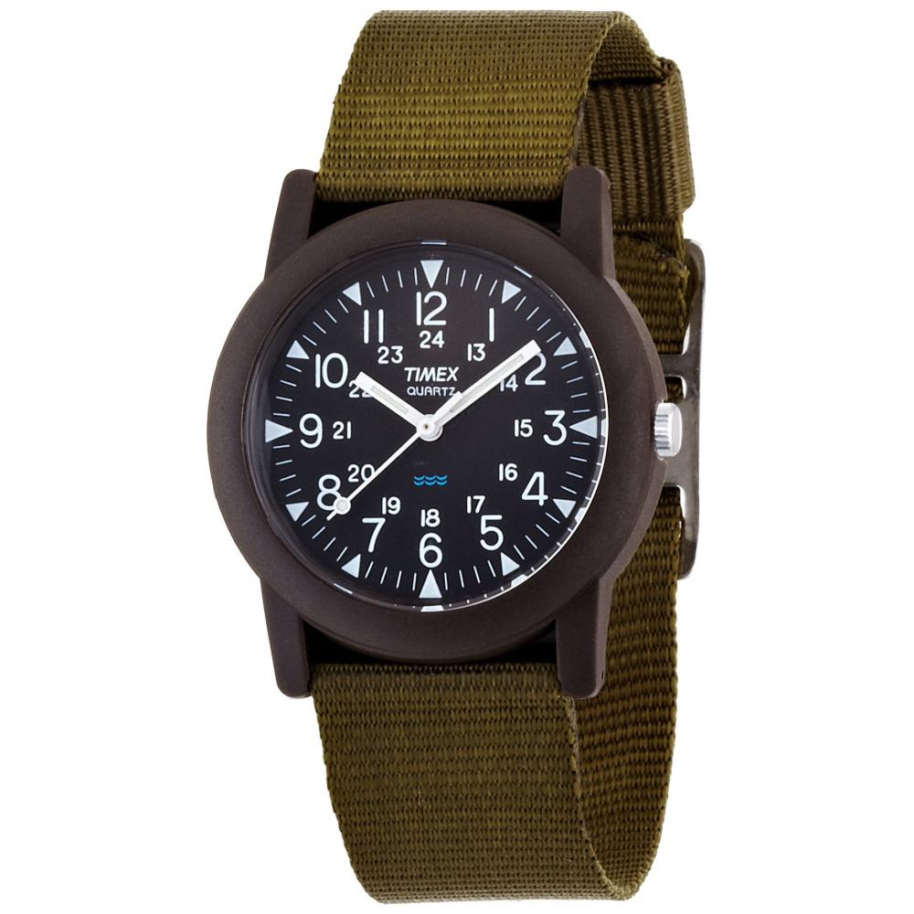 Relojes Timex Camper Esfera negra Correa nylon caqui T41711