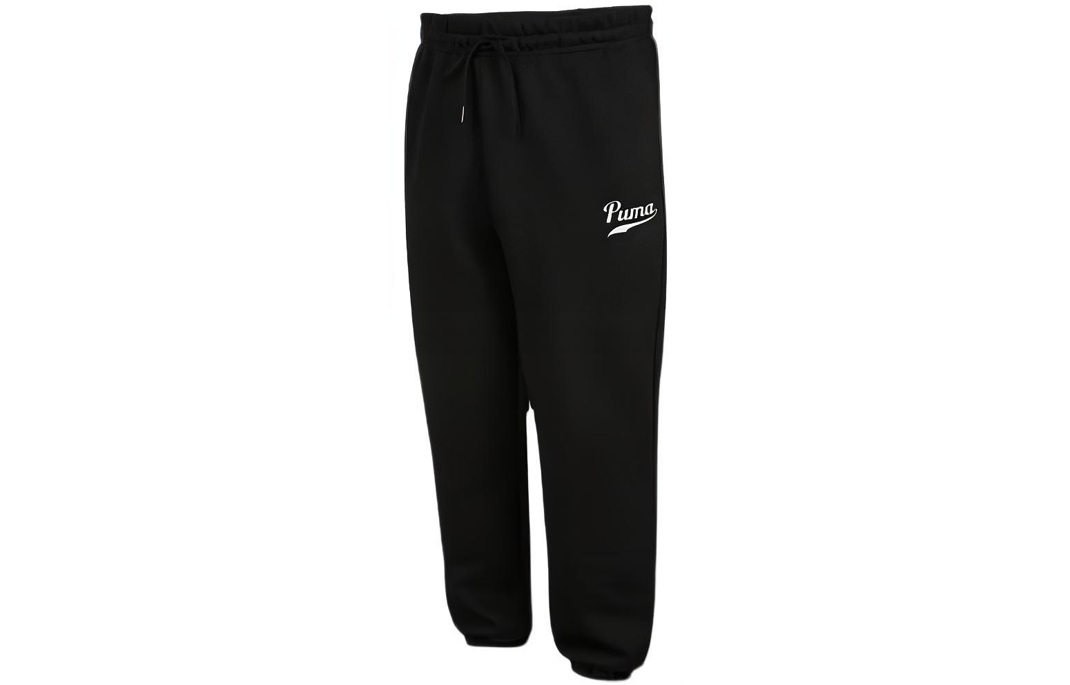 PUMA Sports Life Collection Knitted Sweatpants Men s Black Moderate Cuffed Pants 536790-01 L