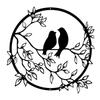 Metal Wall Art Decor Bird On the Branch Ornament for Indoor Outdoor Home Garden Bedroom Home Office Party Decoration
