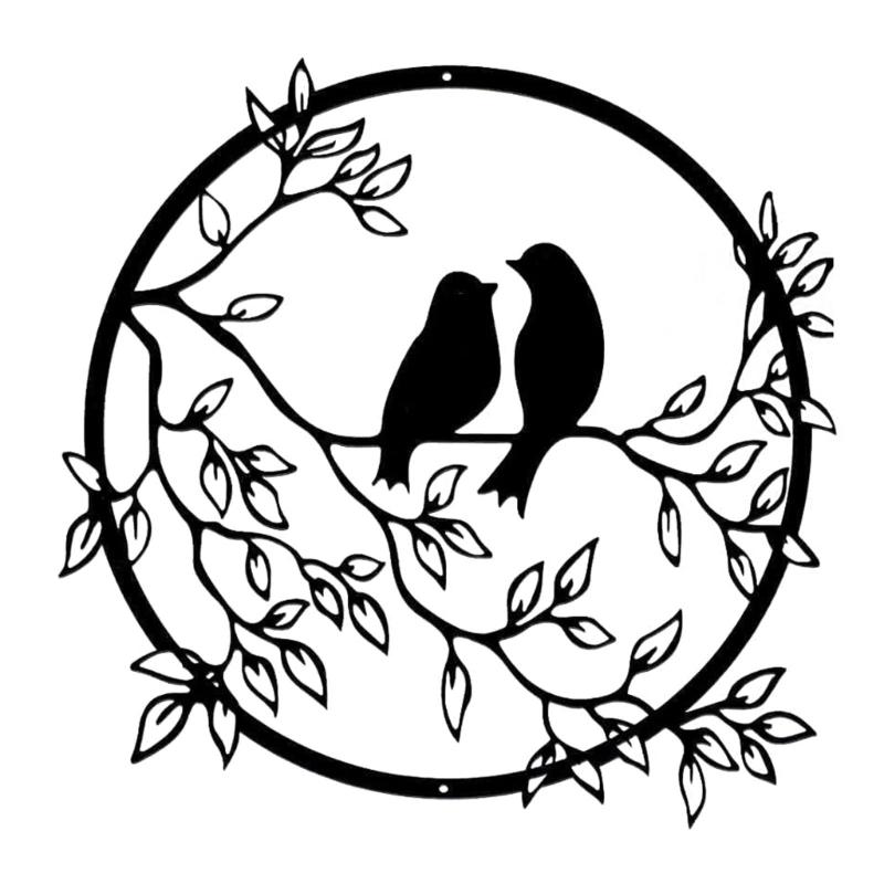 

Metal Wall Art Decor Bird on the Branch Ornament for Indoor Outdoor Home Garden Bedroom Home Office Party Decoration 1