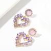 Purple Zirconia Love Earrings Female Senior Sense Earrings Exaggerated Atmosphere Earrings Crystal Earrings Trendy Earrings 2026 Everyday Jewelry