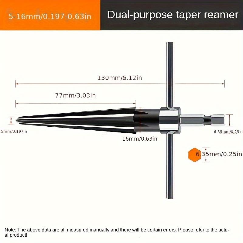 Tapered Hex Reamer,Tapered Reamer,T Handle Taper Reamer, Reamer Tool, Bridge Pin Hole Handheld T Shape Hand Reamer