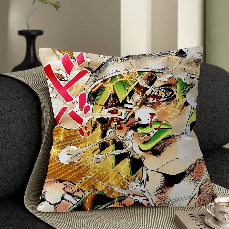 Anime Jojo Bizarre Adventure Retro Pillow Cover Sofa Cushion Cover Home Room Decoration Children Gift