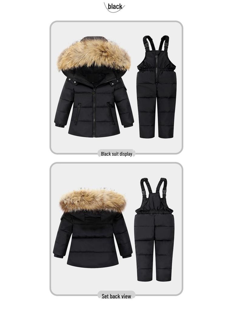 Children's Down Jacket Ski Suit Set for Toddlers Aged 1-6 