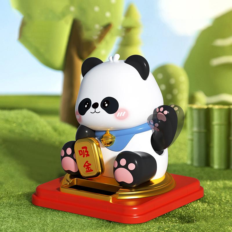 Solar Energy Panda Car Decoration Car Decoration Creative Car Decoration Fashion Creative Car Accessories Automotive Ornaments