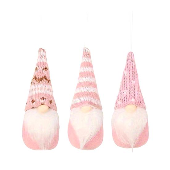 3Pcs Faceless Doll Pendant Christmas Gnome Ornament with Lanyard Long Beard Hat Doll Knitted Decoration