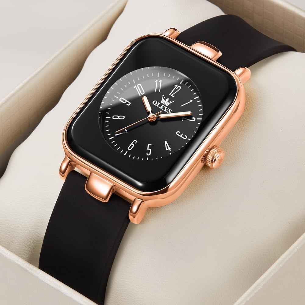 OLEVS Women's Waterproof Quartz Watch with Silicone Band, Easy to Read, Popular, Stylish, Classic Design, Perfect Gift for Women [Parallel Import]