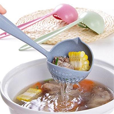 2 in 1 Filtre Kevgir Pot Lapa Çorbası Uzun Saplı Büyük Kaşık Mutfak Aracı
