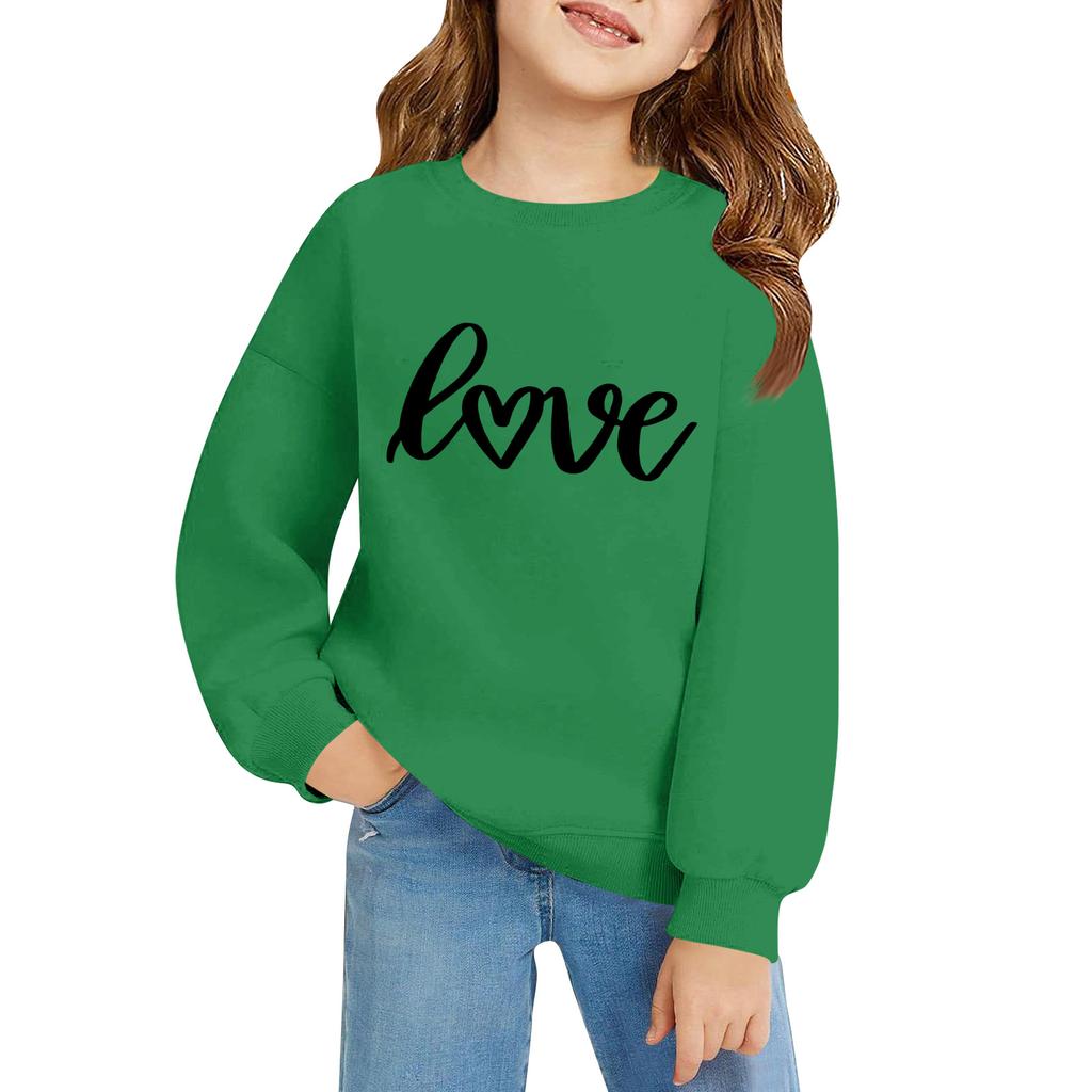 Kinder Langarm Lockerer Pullover Buchstabenaufdruck Rundhals Sweatshirt