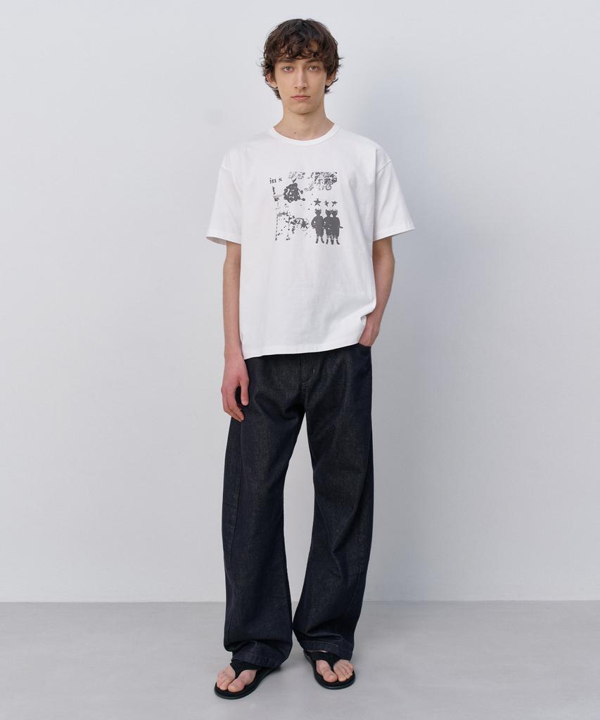 INSILENCE Knotted Graphic T-Shirt White