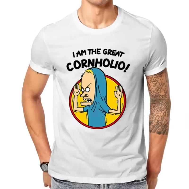 Tricouri Grafice Comedie Animație Beavis și Butthead Eu Sunt Marele Cornholio Topuri Hipster Modă Bărbați Cămașă Casual Ropa Hombre