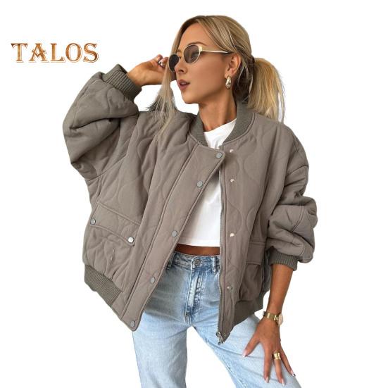 

Женское осенне-зимнее пальто с застежкой на пуговицы, длинные рукава с карманами, свободная круглая горловина, повседневная куртка, однотонная верхняя одежда для школы и путешествий L верблюд