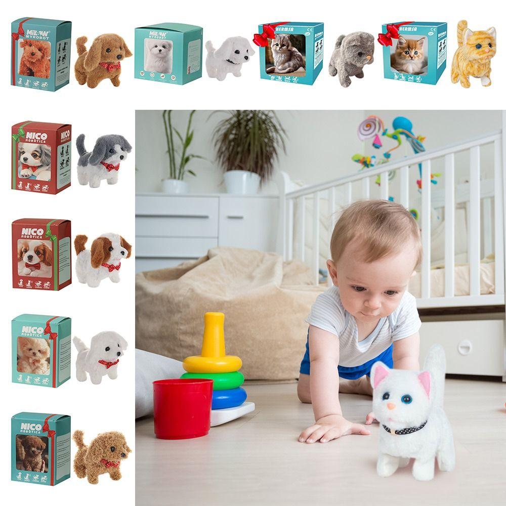 Walking Simulated Puppy Plush Walking Dog Toy Fashion Puppy Plush Toy  Chilren
