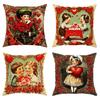 New Valentine's Day Pillow Case Retro Rose Couple Home Cushion Pillow Case Decoration