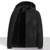 Men's Outerwear with Fleece Casual Jacket, Detachable Hat, Men's Workwear, Loose Men's Top