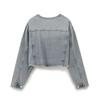 European and American style, new women's clothing, classic, versatile foreign denim jacket 4365052
