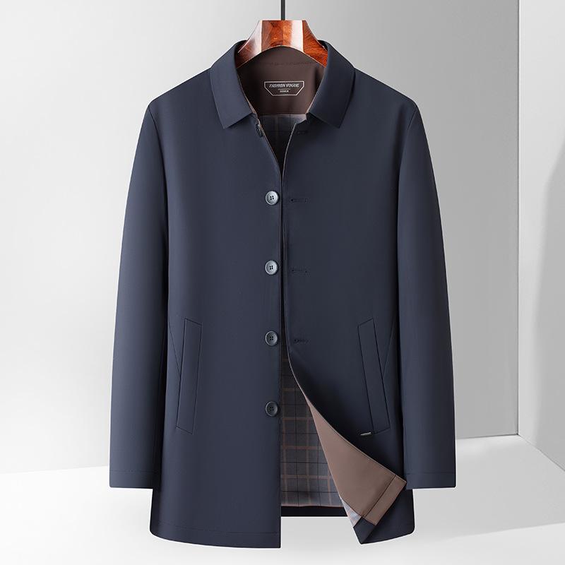 

Мужская новая куртка с лацканами на одной пуговице для папы среднего возраста, деловая повседневная верхняя одежда 4XL