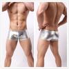Mens Underwear Boxer  U Convex Pouch Patent Leather Wetlook Shinny Trunks Cool Underpants Shorts Shiny Leather Boxers For Male