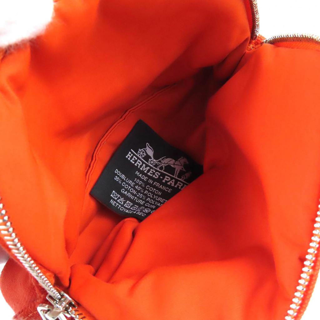 Pristine HERMES Boride pouch mini mini H logo embroidery leather Orange Used
