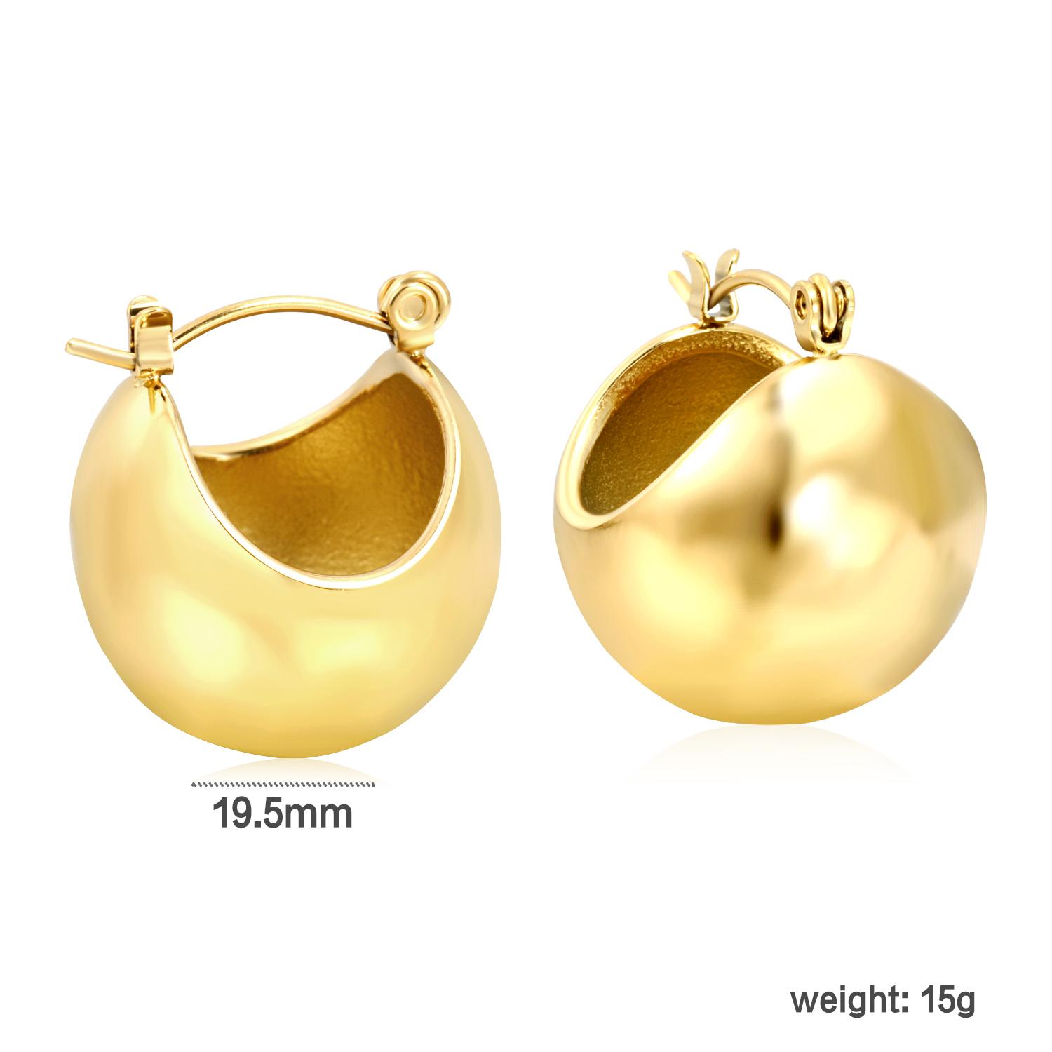 

Retro Cute Rounded Stud Earrings, Stainless Steel Everyday Wear, Girls Jewelry Simple and Fashionable Waterproof Accessory