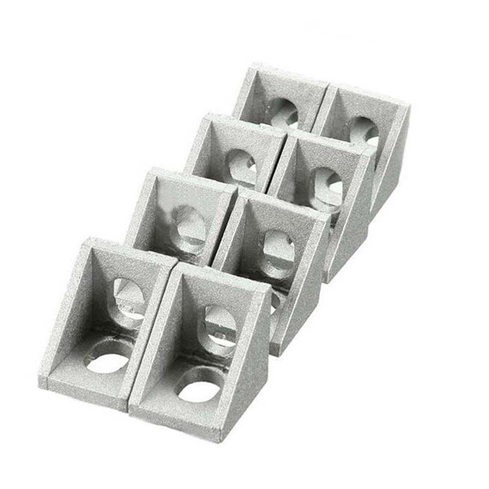 

2020 25 шт. Серебристый для 20 мм Алюминиевые Фрезеры Экструзия Угловой Кронштейн Кронштейн Литой серебряный